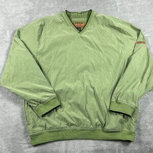 IZOD Xtreme Function Golfwear Pullover Men's Large Green V Neck Windbreaker